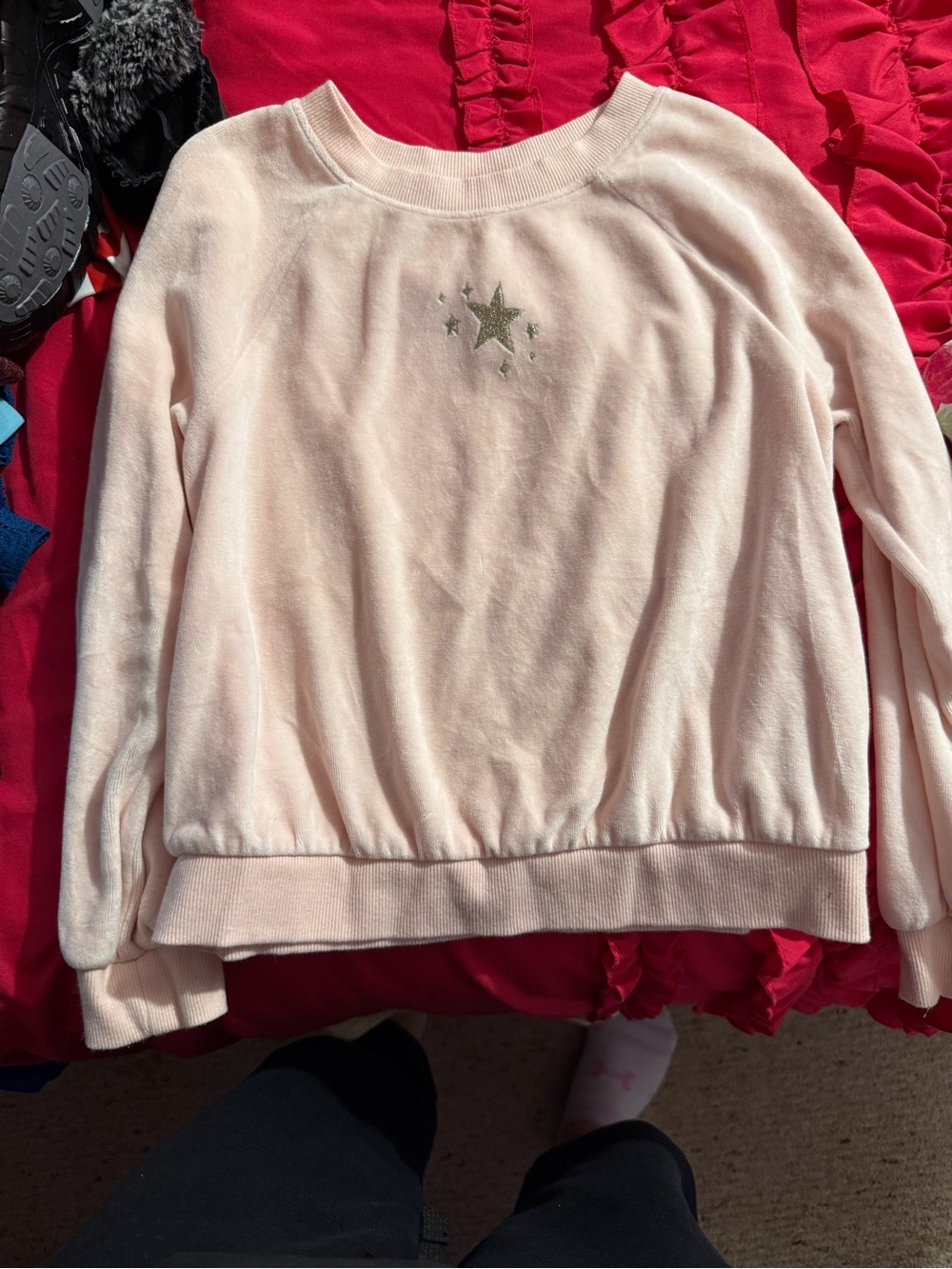 Cat & Jack Light Pink Sweatshirt with Metallic Star